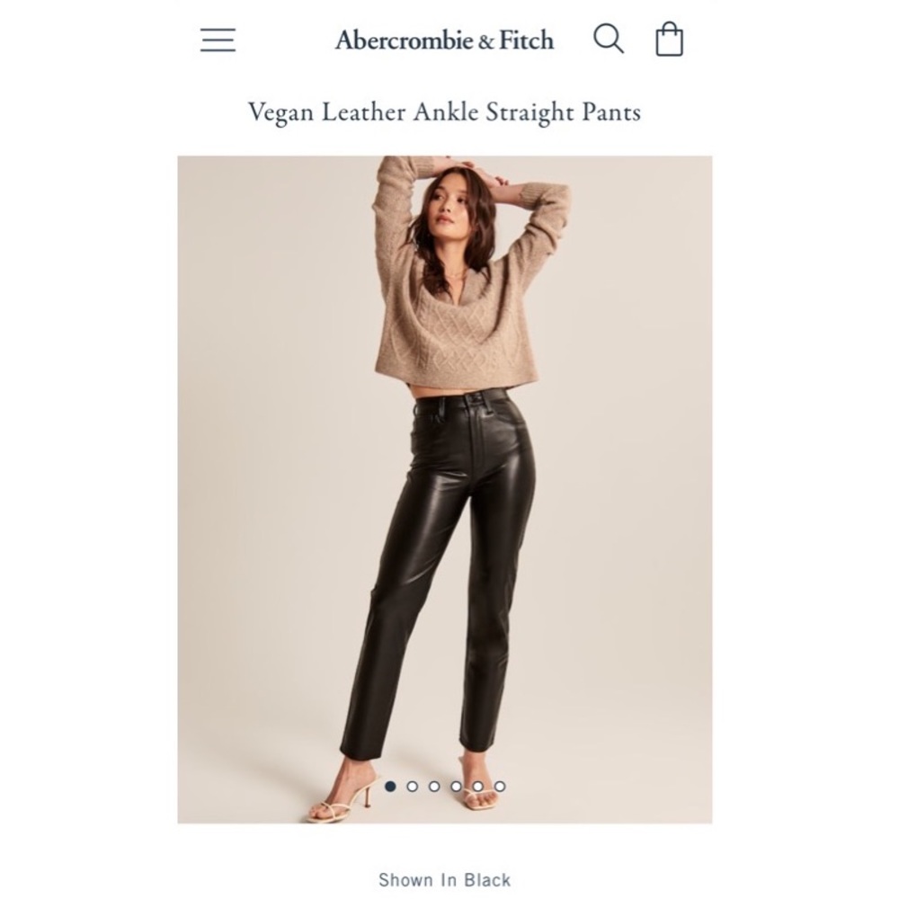 Vegan leather ankle straight pants size 26 short